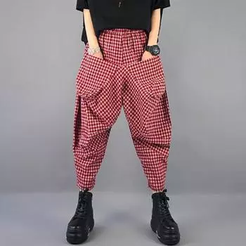 Весенне-летние свободные шаровары женские повседневные женские брюки с карманами и высокой талией