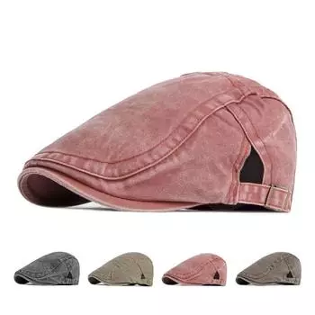 Весенне-летние тонкие хлопковые кепки газетчика для мужчин и женщин, британский винтажный берет, мужская кепка вперед, шляпы художников в стиле Гэтсби, Hombre Boina 54-59cm чёрный