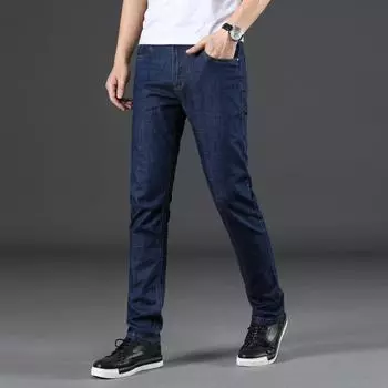 Весенне-летние тонкие корейские джинсы, мужские джинсы, прямые брюки, повседневные большие эластичные модные мужские брюки 28