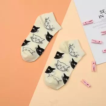 Весенне-летние тонкие мужские и женские хлопковые носки с неглубоким вырезом, с фруктовым и животным принтом, трендовые, удобные, дышащие носки-лодочки EU35-42