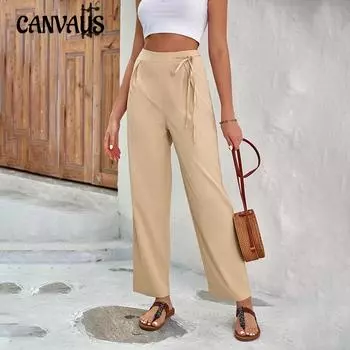 Весенне-летние женские брюки больших размеров с драпировкой, прямые брюки с высокой талией, однотонные, вельветовые, широкие брюки S абрикосовый