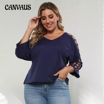 Весенне-летние женские футболки, топы, осенние футболки больших размеров с v-образным вырезом и рукавами «летучая мышь», топы с короткими рукавами 1XL чёрный