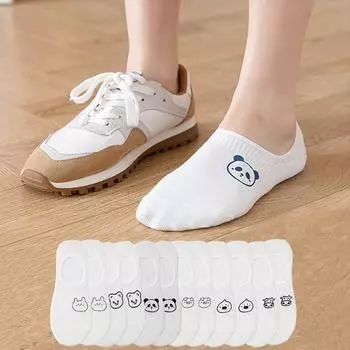 Весенне-летние женские модные хлопковые повседневные удобные носки с рисунком животных, милые забавные носки One Size