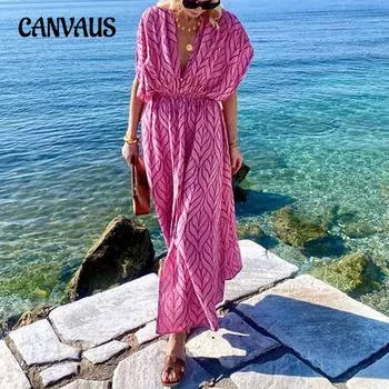 Весенне-летние женские платья, модные сексуальные платья с глубоким V-образным вырезом без рукавов и разрезом средней длины S розы красного