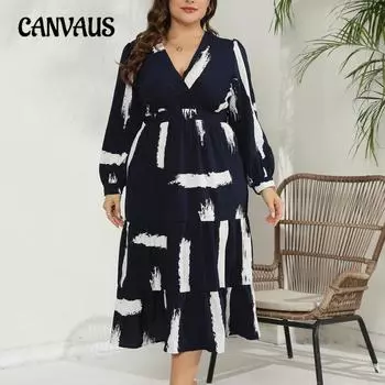 Весенне-летние женские платья с v-образным вырезом на талии, тонкие платья больших размеров