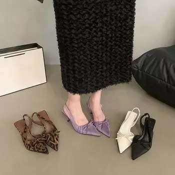 Весенне-летние женские сексуальные туфли на высоком каблуке, модные босоножки с милым бантом 35