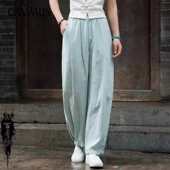Весенне-летние женские свободные брюки из хлопка и льна больших размеров, брюки-фонарики S белый