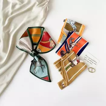 Весенне-летний атласный длинный шарф для женщин, солнцезащитная шаль, модный атласный длинный шарф для красоты, универсальный дорожный шарф 76*13cm