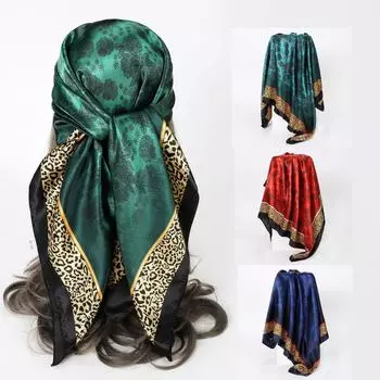 Весенне-летний атласный длинный шарф для женщин, солнцезащитная шаль, модный атласный длинный шарф для красоты, универсальный дорожный шарф 68*68cm