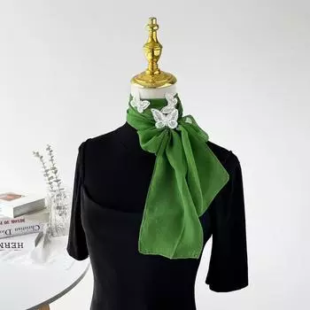 Весенне-летний атласный длинный шарф для женщин, солнцезащитная шаль, модный атласный длинный шарф для красоты, универсальный дорожный шарф 12*155cm