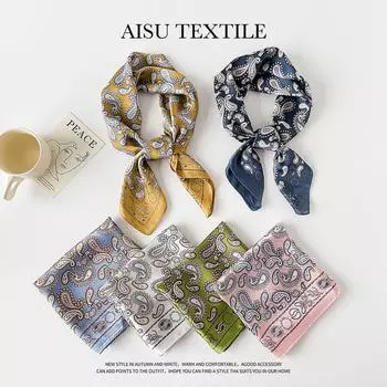 Весенне-летний атласный длинный шарф для женщин, солнцезащитная шаль, модный атласный длинный шарф для красоты, универсальный дорожный шарф 70*70cm