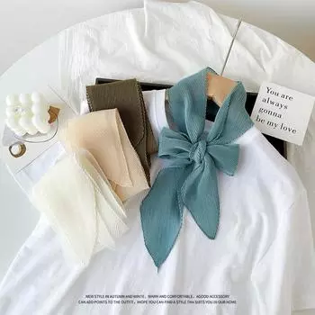 Весенне-летний атласный длинный шарф для женщин, солнцезащитная шаль, модный атласный длинный шарф для красоты, универсальный дорожный шарф 9*120cm