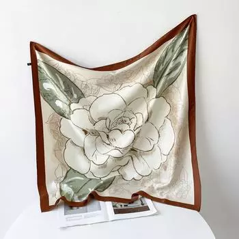 Весенне-летний атласный длинный шарф для женщин, солнцезащитная шаль, модный атласный длинный шарф для красоты, универсальный дорожный шарф 90*90cm