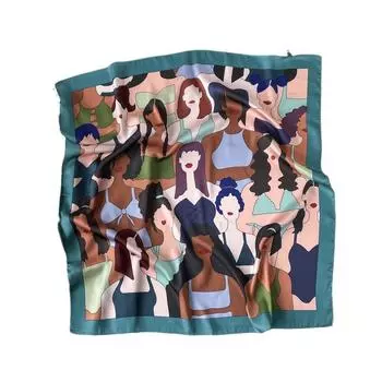 Весенне-летний атласный длинный шарф для женщин, солнцезащитная шаль, модный атласный длинный шарф для красоты, универсальный дорожный шарф 70*70cm