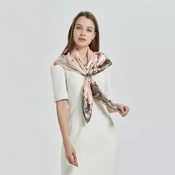 Весенне-летний атласный длинный шарф для женщин, солнцезащитная шаль, модный атласный длинный шарф для красоты, универсальный дорожный шарф 90*90cm