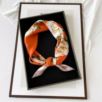 Весенне-летний атласный длинный шарф для женщин, солнцезащитная шаль, модный атласный длинный шарф для красоты, универсальный дорожный шарф 70*70cm