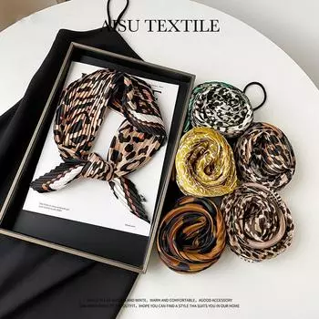 Весенне-летний атласный длинный шарф для женщин, солнцезащитная шаль, модный атласный длинный шарф для красоты, универсальный дорожный шарф 70*70cm