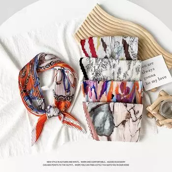 Весенне-летний атласный длинный шарф для женщин, солнцезащитная шаль, модный атласный длинный шарф для красоты, универсальный дорожный шарф 70*70cm