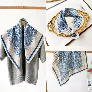 Весенне-летний атласный длинный шарф для женщин, солнцезащитная шаль, модный атласный длинный шарф для красоты, универсальный дорожный шарф 70*70cm