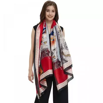 Весенне-летний дорожный шифоновый шарф, солнцезащитный козырек, пляжное полотенце, женская шаль, шелковый шарф красный