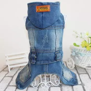 Весенне-летний джинсовый комбинезон для собак, джинсовый комбинезон для домашних животных, пальто для щенков, куртка, одежда, 6 XS синий