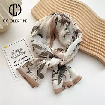 Весенне-летний модный женский шарф, роскошный дизайнерский платок, пляжный шарф, накидки, цветочный принт, хиджаб, декоративный шарф AC2237 35-145cm