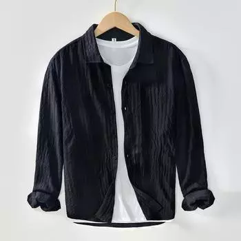 Весенне-летний мужской костюм и блейзер, повседневные повседневные куртки из хлопка и льна, свободное пальто в полоску, молодежная мужская одежда в стиле ретро XXXXL белый