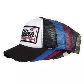 Весенне-летний новый продукт из стираного хлопка с вышитыми буквами, сетчатая кепка, бейсболка, кепка, кепка от солнца синий