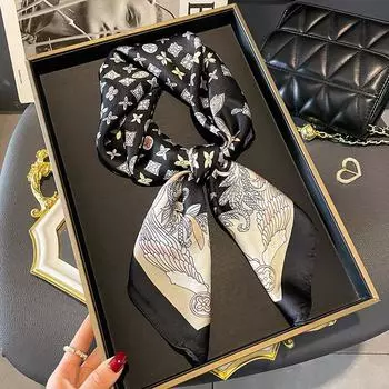 Весенне-летний принтованный небольшой квадратный шарф, высококачественная повязка на голову, модный декоративный ретро-шарф 70-70cm
