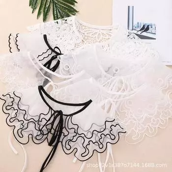 Весенне-летний солнцезащитный большой платок для женщин, искусственный воротник, универсальный искусственный воротник рубашки, воротник рубашки, небольшой ароматный декоративный воротник