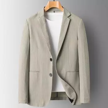 Весенне-летний солнцезащитный костюм, модный мужской тонкий маленький костюм, не требующий глажки, эластичный повседневный костюм для мужчин M