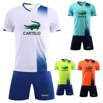 Весенне-летний тренировочный комплект для футбола, баскетбола, спортивный комплект с принтом для бега M белый