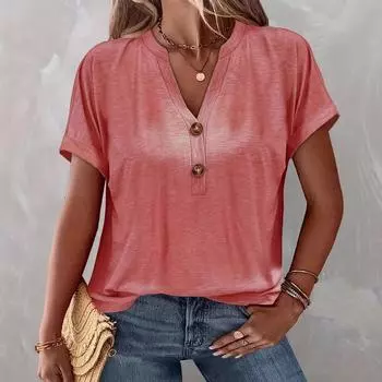 Весенне-летний женский топ с закручивающимися пуговицами, модный короткий рукав 1XL белый