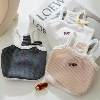 Весенне-летний жилет для собак на ремне, небольшой, свежий и простой, с вышивкой, с маленькими ремешками, кошачьими лапками, тонкая одежда для собак, одежда для щенков L