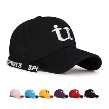 Весенне-летняя бейсбольная кепка с вышивкой для мужчин и женщин, шляпа от солнца с лентой, шляпа с солнцезащитным козырьком, шляпа для рыбалки, козырек чёрный