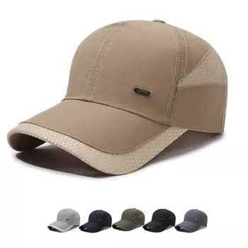 Весенне-летняя бейсболка, мужская уличная быстросохнущая кепка, дышащая солнцезащитная регулируемая шляпа от солнца чёрный