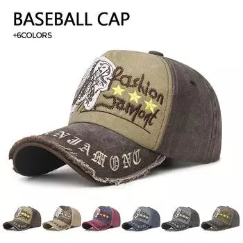 Весенне-летняя бейсболка с мытой буквенной вышивкой, фуражка с изогнутыми полями, универсальная шляпа для пары в стиле ретро M