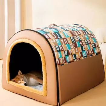 Весенне-летняя будка для средних и крупных собак, съемная и моющаяся лежанка для собак золотистого ретривера, товары для домашних животных, подходящие для всех сезонов M: 40 * 35 * 35CM