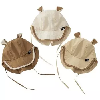 Весенне-летняя детская шапка, быстросохнущая защита шеи, детская солнцезащитная кепка с мультяшными медвежьими ушками, панамы для девочек и мальчиков коричневый