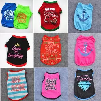 Весенне-летняя футболка Sofe Pet Puppy, маленькая собака, кошка, домашнее животное, жилет с короткими рукавами, футболка, одежда XS белый