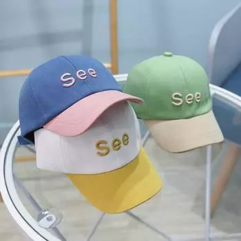 Весенне-летняя хлопковая детская кепка с буквами, детские регулируемые бейсболки ярких цветов, детская шляпа от солнца