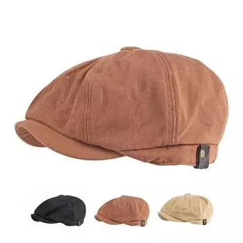 Весенне-летняя хлопковая восьмиугольная кепка, мужская британская винтажная кепка художника, берет, кепка газетчика, кепка Бекхэма, Гэтсби, регулируемая шляпа плюща чёрный