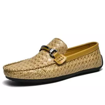 Весенне-летняя кожаная повседневная легкая мужская нескользящая удобная мужская обувь на плоской подошве, спортивная повседневная обувь, лоферы больших размеров 39