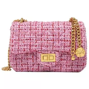 Весенне-летняя модная и универсальная сумка из твида с цепочкой Diamond, небольшая квадратная сумка на одно плечо для женщин