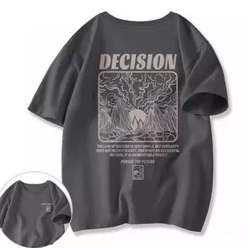 Весенне-летняя мужская футболка с принтом. Новая модная свободная футболка с короткими рукавами. Повседневная. Универсальная повседневная спортивная футболка большого размера с короткими рукавами. M белый