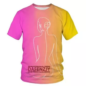 Весенне-летняя мужская футболка с забавным 3D принтом и коротким рукавом, модная уличная футболка в стиле хип-хоп в стиле Харадзюку XS красный