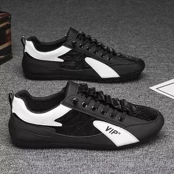 Весенне-летняя мужская обувь. Дышащая парусиновая обувь. Мужская тенденция с маленькими белыми туфлями. Туфли для ленивых досок. 39