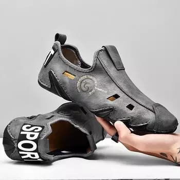 Весенне-летняя мужская обувь, кожаные туфли большого размера, корейская версия, повседневная обувь в виде фасоли, модная мужская обувь 48 чёрный