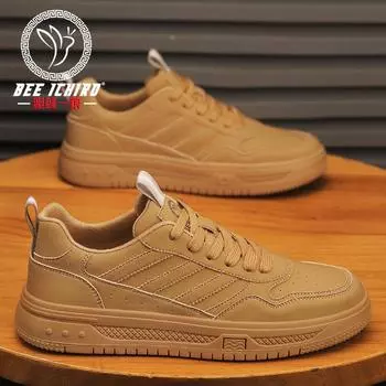 Весенне-летняя мужская обувь новая четырехсезонная зеленая спортивная универсальная обувь для скейтборда повседневная кожаная белая обувь 38