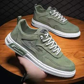 Весенне-летняя мужская обувь, парусиновая обувь, модная повседневная спортивная обувь, нескользящая износостойкая обувь 39 зелёный